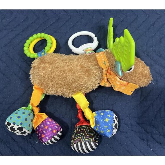 Lamaze Mortimer the Moose Baby Sensory Crinkle Toy with Teether Rings - Picture 2 of 4